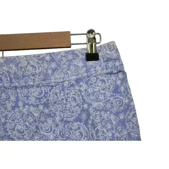 Fresh Produce Midi Skirt Size Large Periwinkle Paisley Floral 100% Cotton Resort - Picture 2 of 12